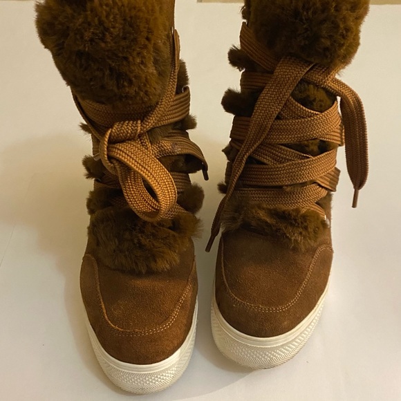 🍁Steve Madden Brown Fur-Lined Women's Sneakers - Picture 6 of 13